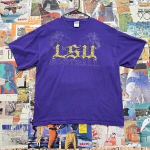 Purple Graphic T-Shirt "FOOTBALL" Print Size XL Casual‎ Tee